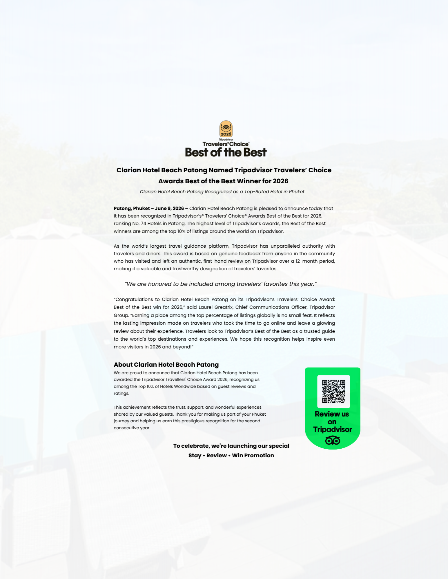 TRIPADVISOR TRAVELERS’ CHOICE AWARDS BEST OF THE BEST 2026